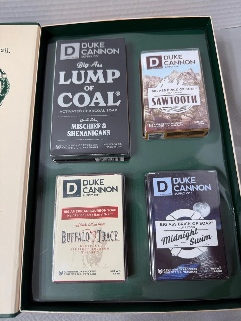 Duke Cannon A Tale of Naughty & Nice Soap in Decorative Box 4 Whimsical Bars New